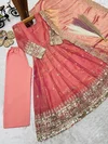 Oc 252 Fendy Sillk Sequence Embroidery Work Girls Kids Wear